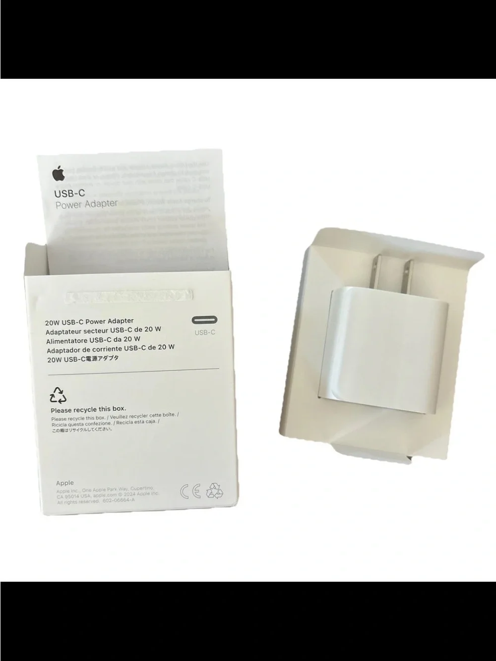 Apple 20W USB-C Power Adapter Box - White
